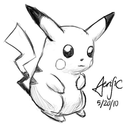 Pikachu sketch by Aerilic on DeviantArt