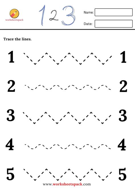 Trace The Lines For Pre K Worksheetspack