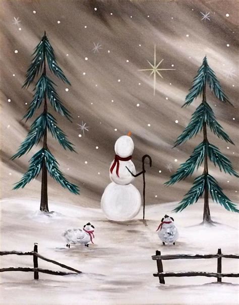 Pin By Lisa Johnson Hanes On Paint N Sip Ideas Christmas Paintings