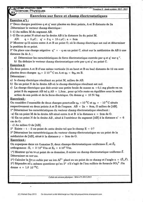 Premi Res S S Physique Chimie Au Lyc E Par Wahab Diop Lsll