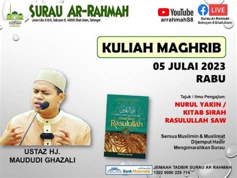 Live Arrahmahs Kuliah Maghrib Ust Hj Othman Hamzah Julai