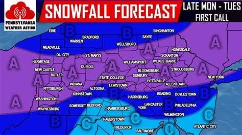 First Call Snow Totals for Tuesday