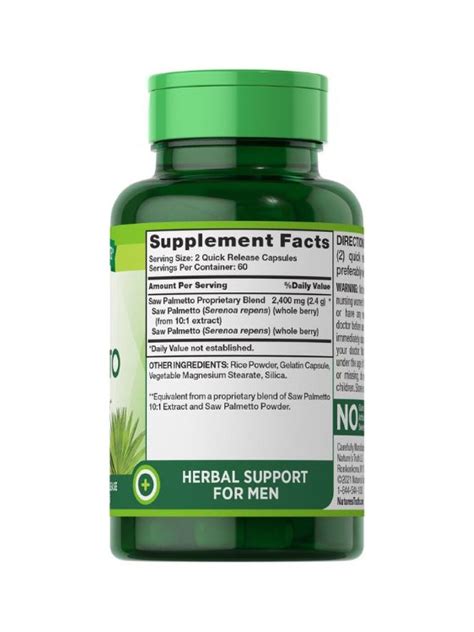 Nature S Truth Saw Palmetto 2400 Mg 120 Capsules Edamama