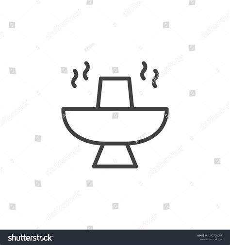 Hot Pot Food Outline Icon Linear Stock Vector Royalty Free 1212708064 Shutterstock