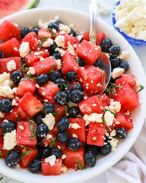 Watermelon Feta Salad With Blueberries Recipe Watermelon And Feta