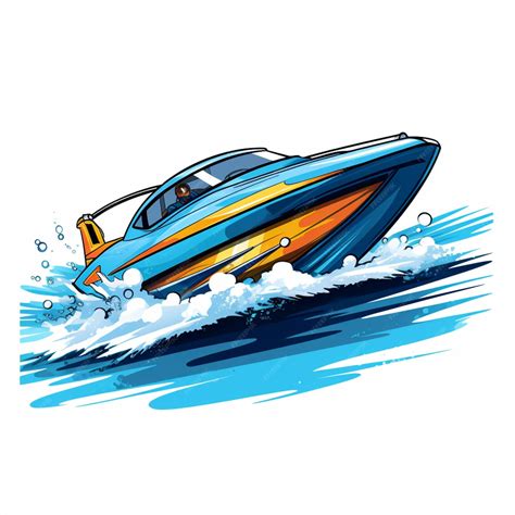 Premium Ai Image There Is A Blue And Orange Speed Boat With A Yellow