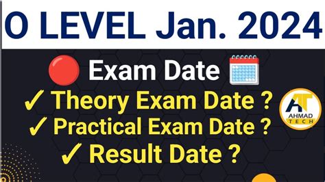 O LEVEL Exam Date January 2024 Ll Theory Practical Exam Date 2024 YouTube