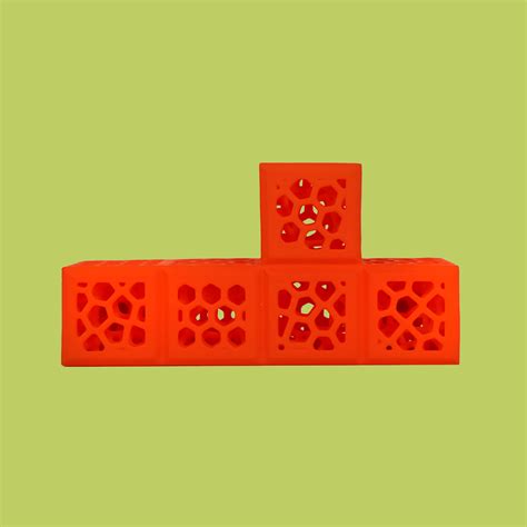 3D Printed Tetris Fridge Magnets-Red