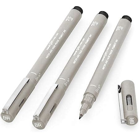 Uni Pin Lot de 3 stylos à dessin Fineliner Encre gris clair Pointe