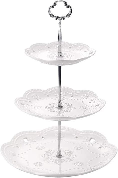 Amazon Sumerflos 3 Tier Porcelain Cake Stand Elegant Embossed