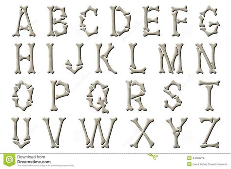 Bone Letters Font Alphabet