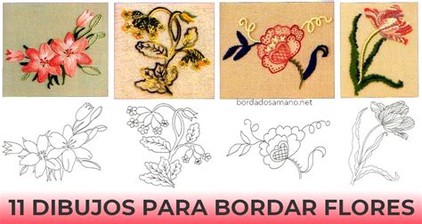 11 Dibujos Para Bordar Flores Bordados A Mano