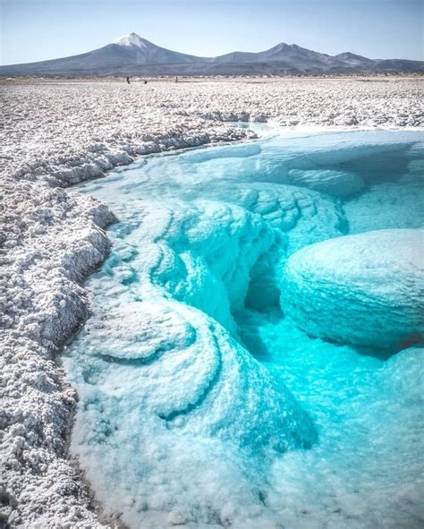 Pool of crystal clear water salar de atacama salt flats chile awesome ...