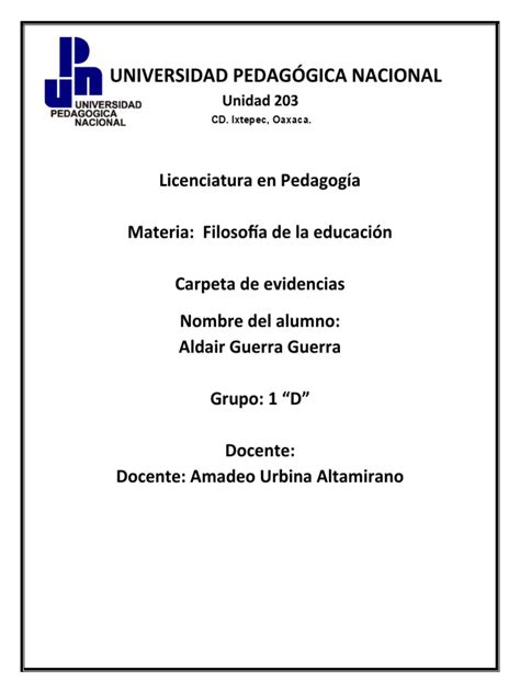 Universidad Pedagógica Nacional Carpeta y Portada | PDF