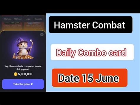 15 June Hamster Combat Daily Combo Today L Combo Mission 15 06 2024 L M