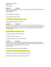 Lesson 3 Exam Review Sheet Docx Introduction To Computers Lesson 3