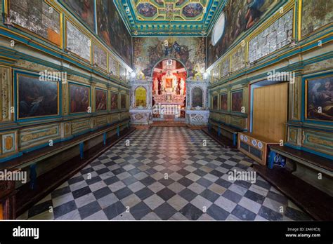 Church on the artificial island Our Lady of the Rocks, Interior ...