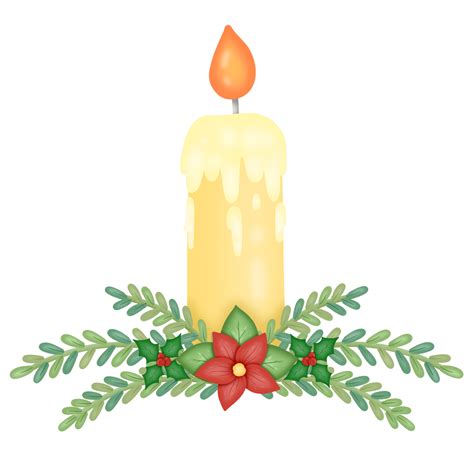 Christmas Candles And Poinsettia 28324608 PNG