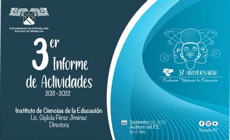 Invitaci N Er Informe De Actividades Instituto De Ciencia