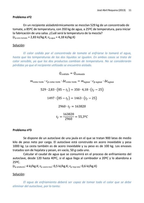 Problemas De Balances De Energia PDF