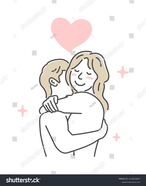 Embraces Loving Couple Vector Illustration Love Stock Vector Royalty