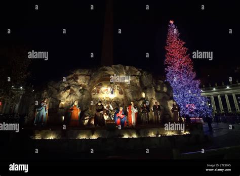 Nativity Scene In St Peter S Square At The Vatican Hi Res Stock