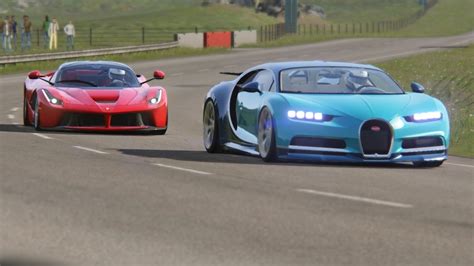 Battle Ferrari Laferrari Vs Bugatti Chiron At Highlands Youtube