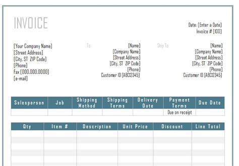 Invoice Template Word | Word Invoice Template