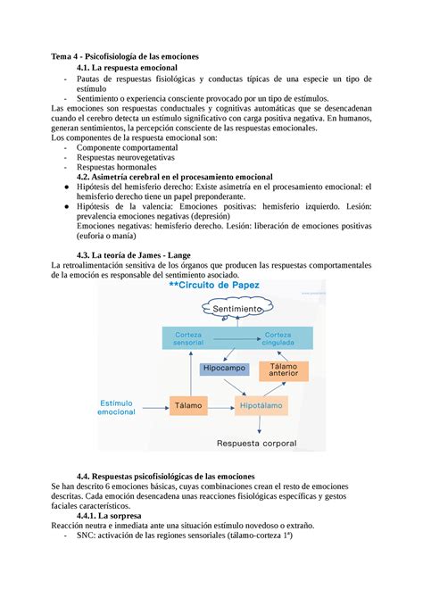 Tema Tema Psicofisiolog A De Las Emociones Tema