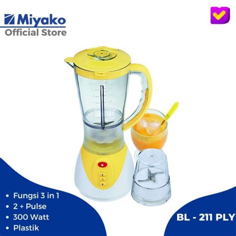 Promo Blender Miyako Bl 211 Ply Plastik 1 5 L Pelumat 2 In 1 Juicer