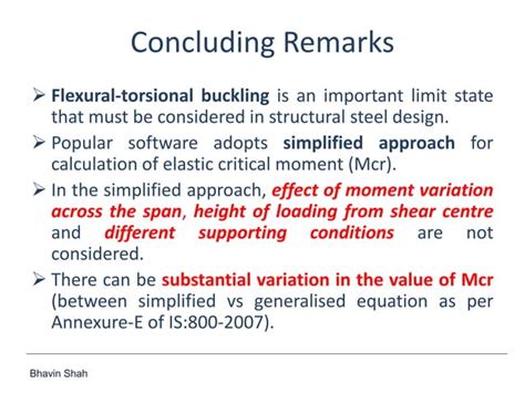 Elastic Flexural Torsional Buckling PPT