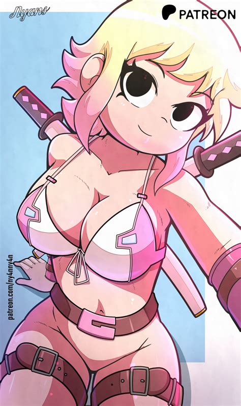 Rule 34 1girls Belt Black Eyes Blonde Hair Bra Cosplay Female Gloves Gwenpool Cosplay Katana