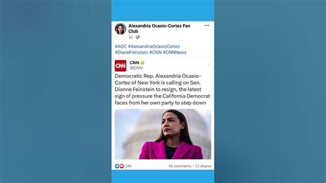 Aoc Calls On Diane Feinstein To Resign Youtube