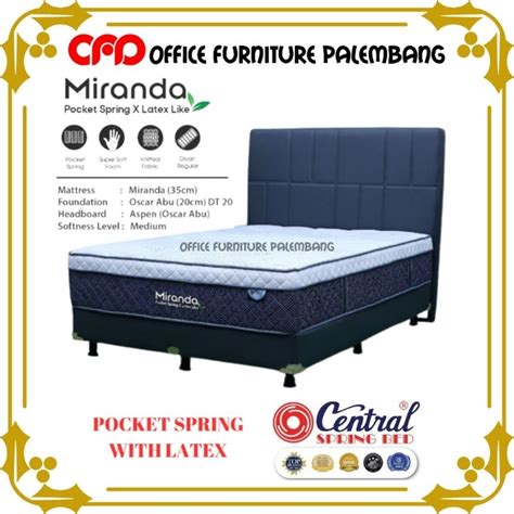 Jual Springbed Central MIRANDA Pocket Spring With Latex Matras Kasur