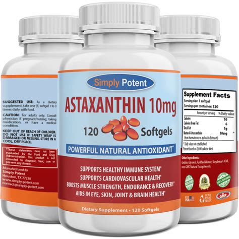 Buy Astaxanthin Supplement 10mg Softgels Natural Antioxidant Simply