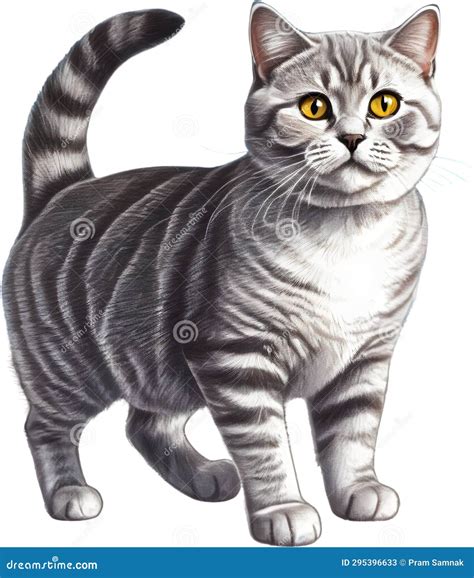 A Sketch Of A British Shorthair Cat Ai Generated Stock Illustration