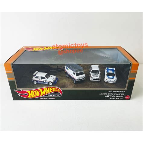 Hot Wheels Ford RS200 MG Metro 6R4 Lancia Delta HW Rally Hauler Premium Collector Display Sets