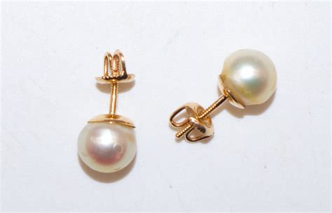 Large Antique 14k Yellow Gold Pearl Earrings 1795316