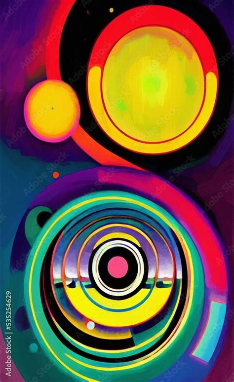 Circle in Circles Digital Abstract Wall Art Print