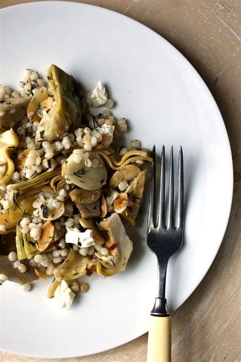 Fregola With Artichokes, Feta, Toasted Almonds and Herbs Recipe ...