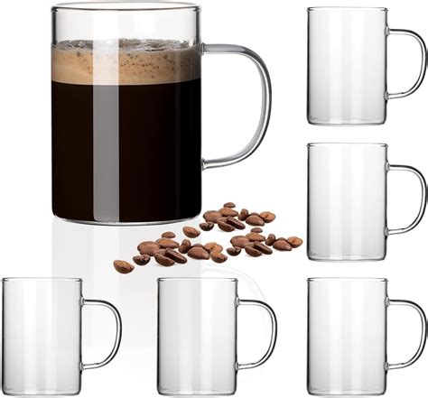 Qappda Clear Coffee Mug With Handle 6 Oz Glass Mugs With