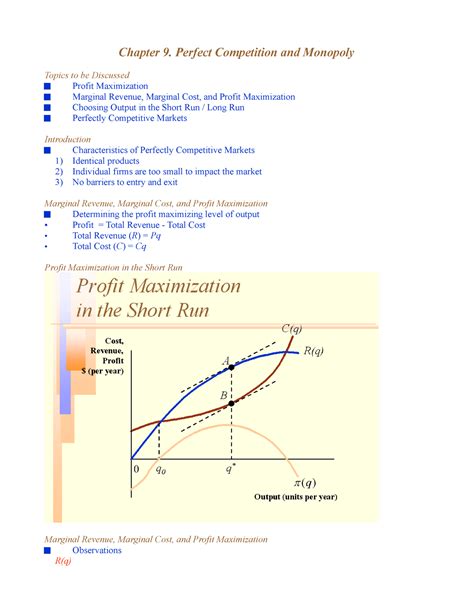 Chap Chapter Chapter Perfect Competition And Monopoly
