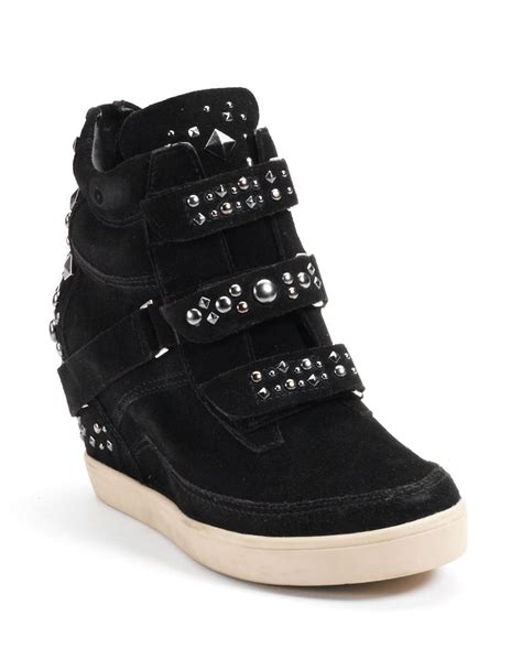 Steven By Steve Madden Jazmen Suede Wedge Sneakers With Studded Accents