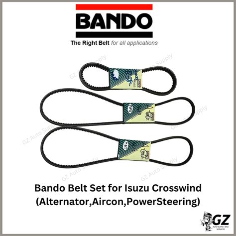 Bando Belt Set For Isuzu Crosswind Alternator Aircon Power Steering