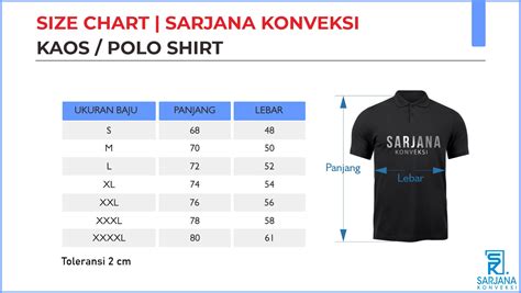 Size Chart Konveksi Pdh Pdl Jaket Polo Kaos Korsa Di Jogja