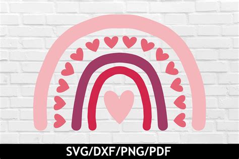 Valentine Rainbow Svg Cut File Graphic By Canadadigitaldesigns