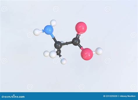 Mol Cula Alanina Modelo Molecular Aislado D Renderizaci N Stock De