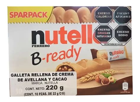 Nutella Ferrero B Ready Piezas Galleta Rellena G