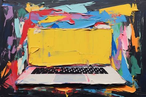 Laptop art computer painting. AI | Premium Photo Illustration - rawpixel