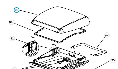 Abdeckung Glas DOMETIC Mini Heki Style Fenster Belüftung